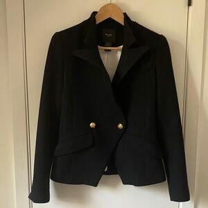 Smythe Black Wool Blazer with Gold Accents